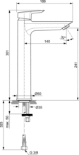 Ideal Standard A6575AA TESI Tall Basin Mixer no waste