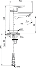 Ideal Standard A6587AA TESI Basin Mixer no waste