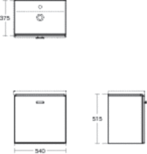 CONCEPT SPACE E0313 550x380mm Wall hung basin unit, 1 drawer