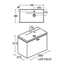 CONCEPT SPACE E0316 E0317 5700x380mm Wall hung  basin unit 1 drawer