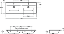 Ideal Standard   CONNECT Air Double Vanity basin 124cm