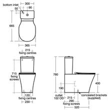 Concept Air AquaBlade® Closed coupled back-to-wall WC bowl