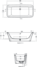 Ideal Standard CONNECT Air Free standing with tap deck 170 x 79cm bath