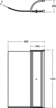 Ideal Standard CONNECT AIR SHOWER BATH SCREEN WITH ACCESS PANEL