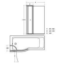 Ideal Standard CONNECT AIR SHOWER BATH SCREEN WITH ACCESS PANEL