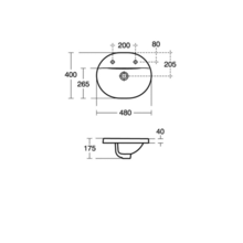 CONCEPT 48cm 55cm or 62cm Oval Countertop basin