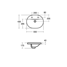 CONCEPT 48cm 55cm or 62cm Oval Countertop basin