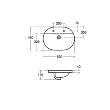 CONCEPT 48cm 55cm or 62cm Oval Countertop basin