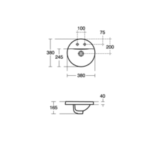 CONCEPT SPHERE 38cm or 48cm countertop basin