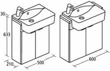 CONCEPT 600 x 210mm Wall hung basin unit, two doors