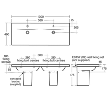 CONCEPT 130cm double vanity basin,