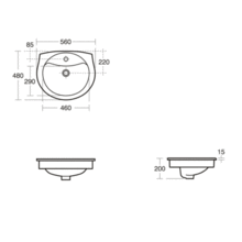 ALTO R410801 56cm Countertop Basin