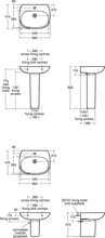 TESI Basin 50, 55 or 60cm  1 tap hole