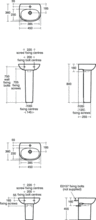 TESI 45cm Cloakroom Basin 1  tap hole