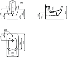 Ideal Standard TESI Wall Hung Bidet