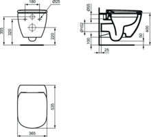 T352801 T352901 T353001 T352901 TESI THIN or WRAP OVER WC Seat,