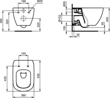 Ideal Standard TESI Wall Hung WC 