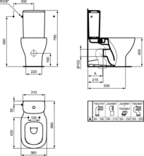 TESI Close Coupled WC, HO, Back to Wall