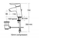 Ideal Standard ** 1 only  ** B8430AA Sottini CELANO Bidet Mixer with PUW