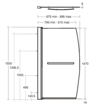 Ideal Standard   L6212AA Synergy Bow Screen with Towel Rail