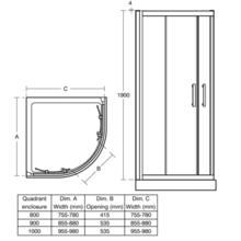 Ideal Standard Synergy Quadrant Shower Enclosure