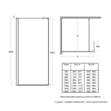 Ideal Standard   L6228EO Synergy 300 Wet Room Pivot Return Panel