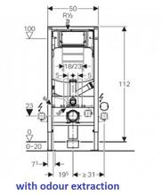 DUOFIX 1.12m WC Frame System for wall hung WC, with SIGMA cistern, 12cm deep