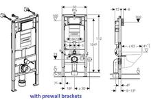 DUOFIX 1.12m WC Frame System for wall hung WC, with SIGMA cistern, 12cm deep