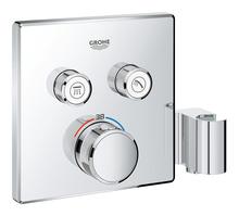GROHE 29125000 Grohtherm SmartControl trimset 2 Outlets, Square, chrome, with shower holder
