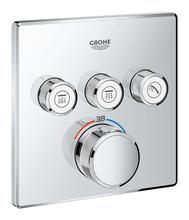 GROHE 29126000 Grohtherm SmartControl trimset 3 Outlets, Square, chrome